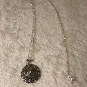 Elegant Silver Horse Pendant Necklace